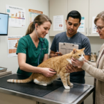 Chronic Kidney Disease in Cats shown during a veterinary wellness checkup