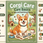 : Corgi Care Basics showing a Corgi walking outdoors with a supportive harness