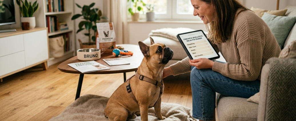 French Bulldog Health check showing a French Bulldog resting outdoors