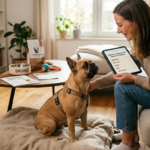 French Bulldog Health check showing a French Bulldog resting outdoors