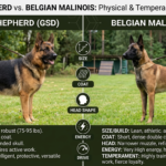 German Shepherd vs. Belgian Malinois side by side outdoors