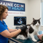 Maine Coon Heart Health shown during a veterinary echocardiogram screening
